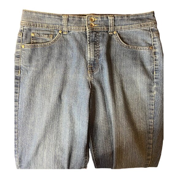 Nine West Jeans Womens 12 Blue Straight Leg Mid Rise Stretch Denim Classic Y2K - Picture 3 of 10